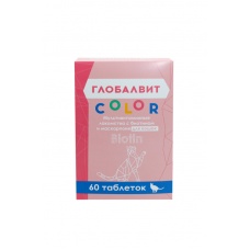 Глобалвит Color Мультивитаминные лакомства с биотином и маскарпоне для кошек, 60 т
