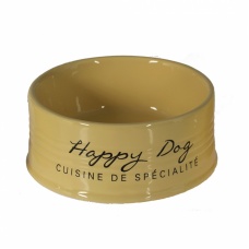 DUVO+ Миска для животных керамическая, "Happy Dog", желтая, 520мл