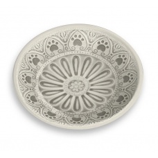 TARHONG Миска для животных "Medallion Paw", бежевая с лапками, 13х13х2,8см (180мл)