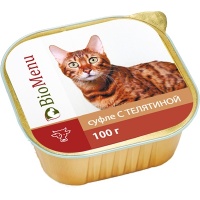 BioMenu консервы для кошек суфле с Телятиной
